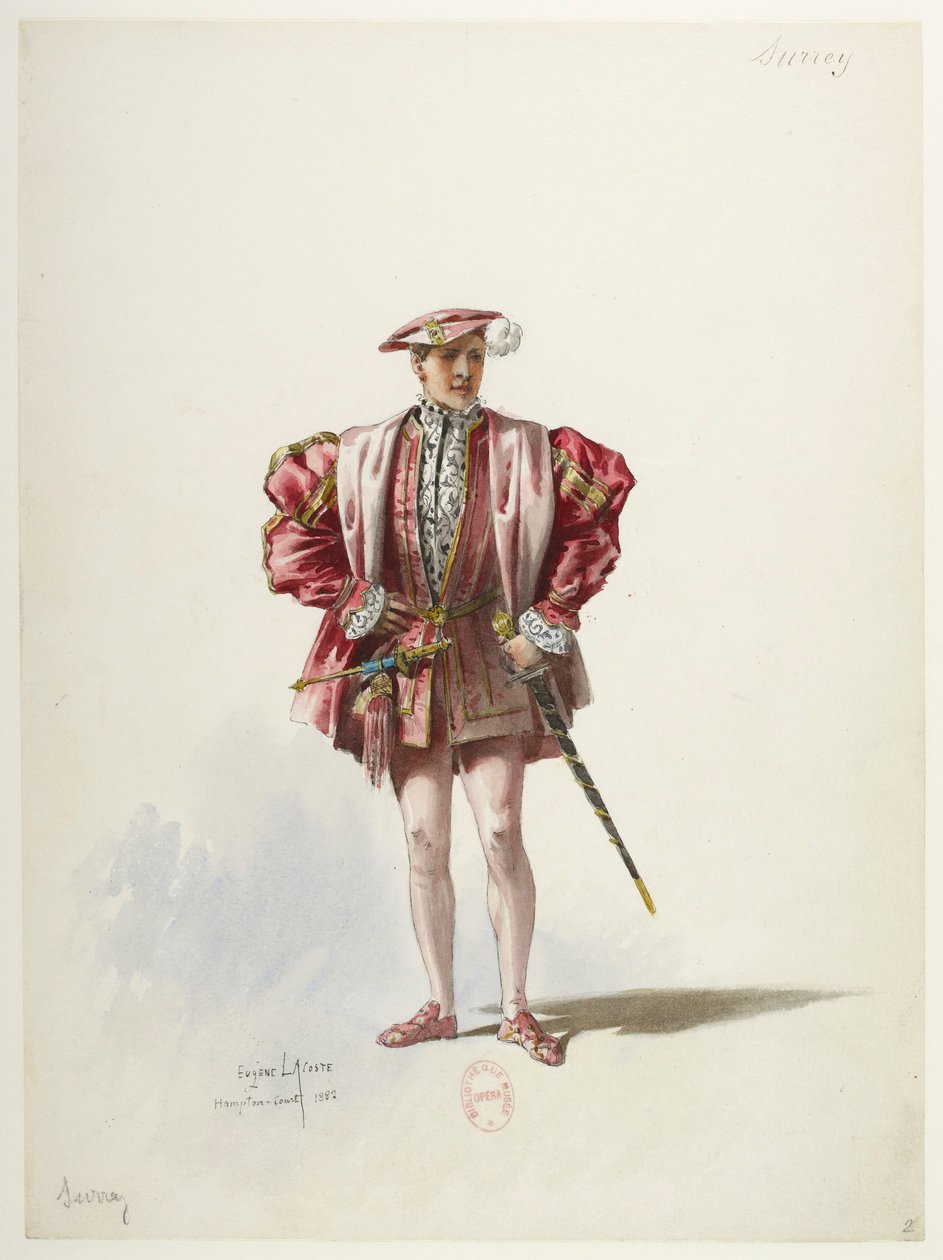 Saint-Saëns - Henry VIII - Costume Designs - Lacoste - 2. The Earl of Surrey by Eugene Lacoste