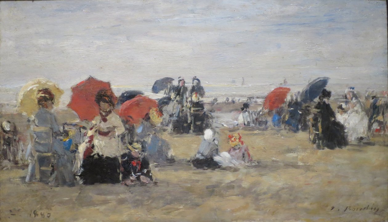 Beach at Trouville by Eugene Louis Boudin