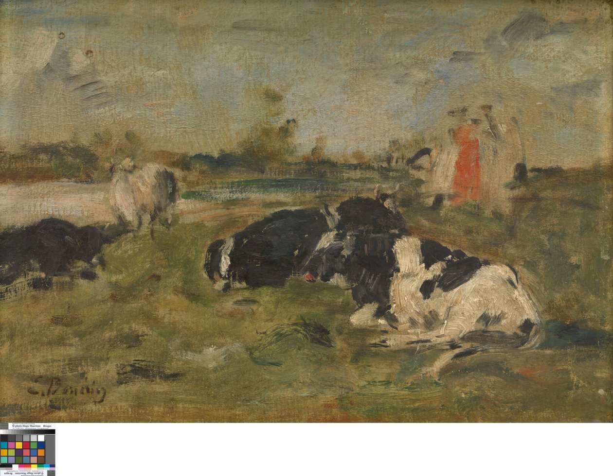 Cows in a Meadow by Eugene Louis Boudin