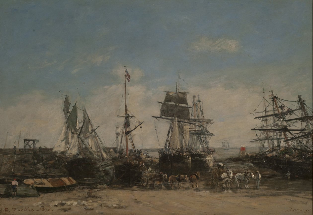 The Shore of Portrieux, North Coast by Eugene Louis Boudin