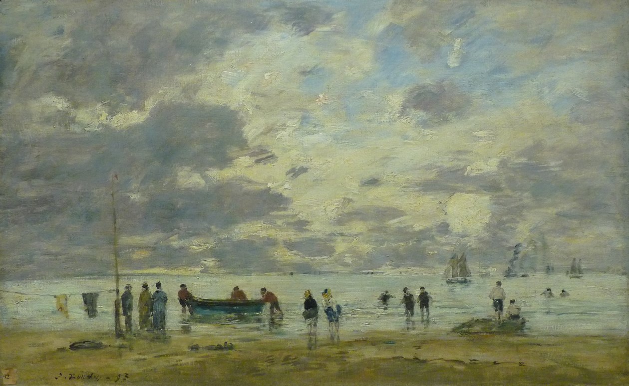 Beach of Deauville by Eugene Louis Boudin