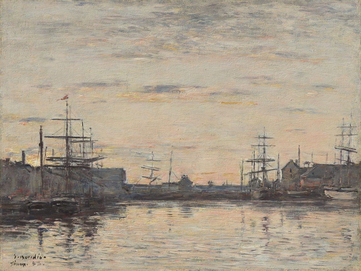 Fécamp: The Inner Harbor by Eugene Louis Boudin