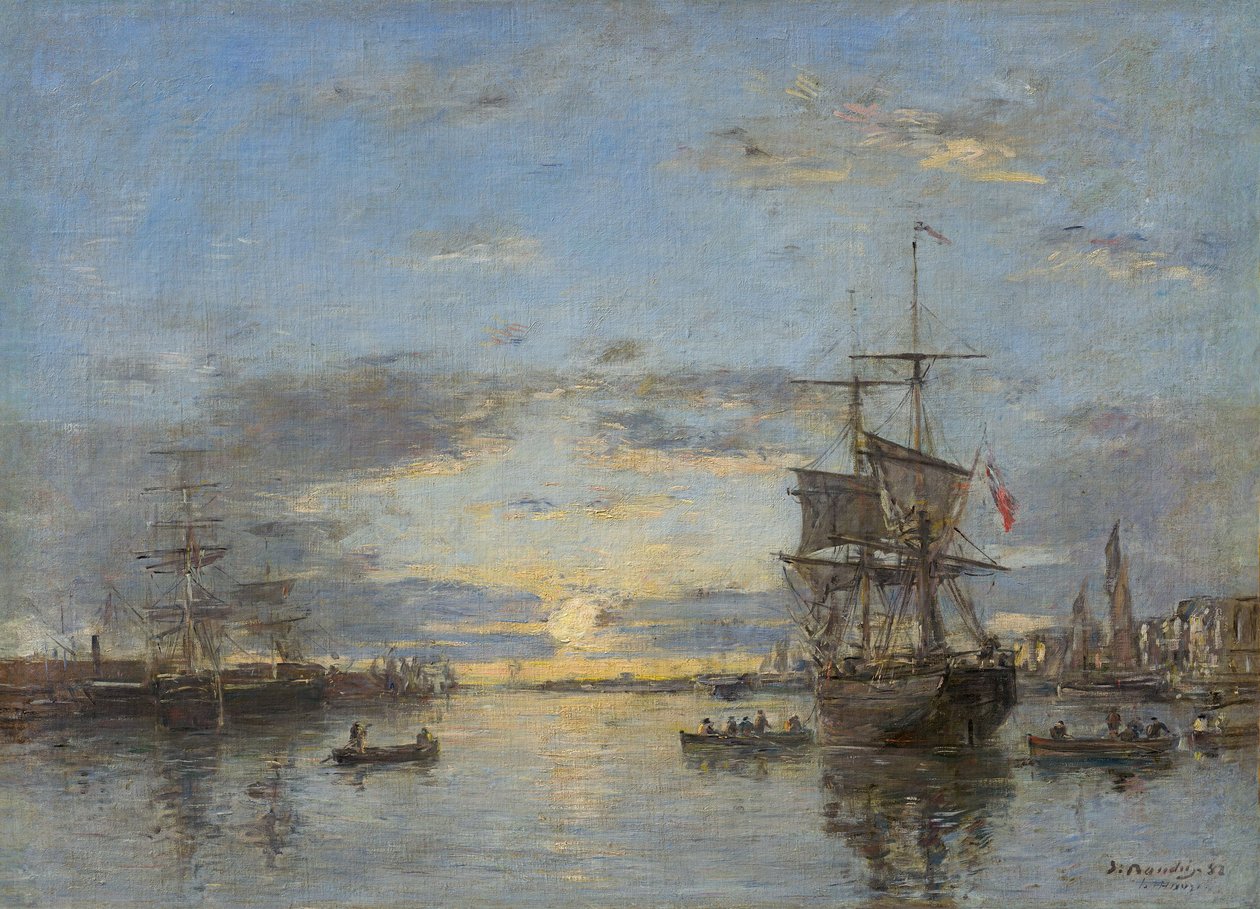 Le Havre: The Outer Harbor at Sunset by Eugene Louis Boudin