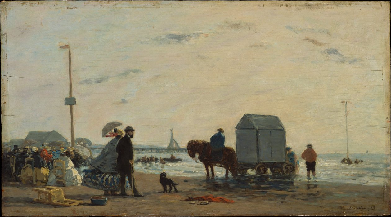 On the Beach at Trouville by Eugene Louis Boudin