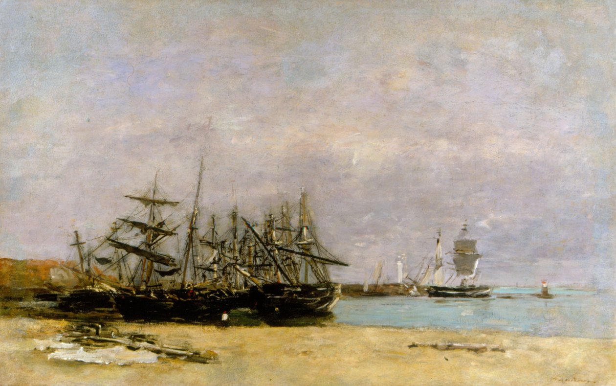 Portrieux - Stranded Ships by Eugene Louis Boudin