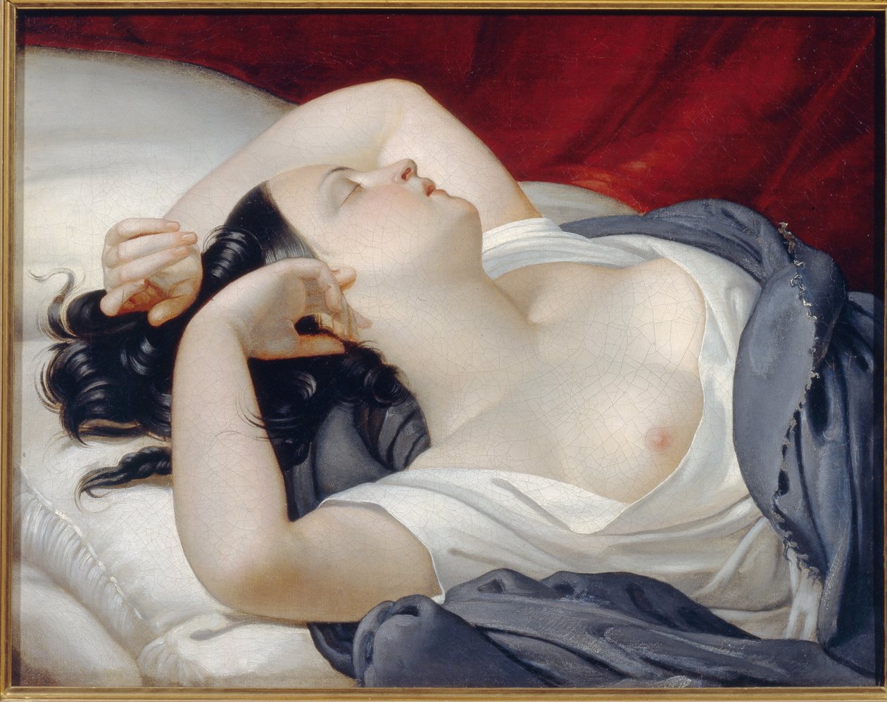 Sleeping Italian Woman by Eugéne Pluchart