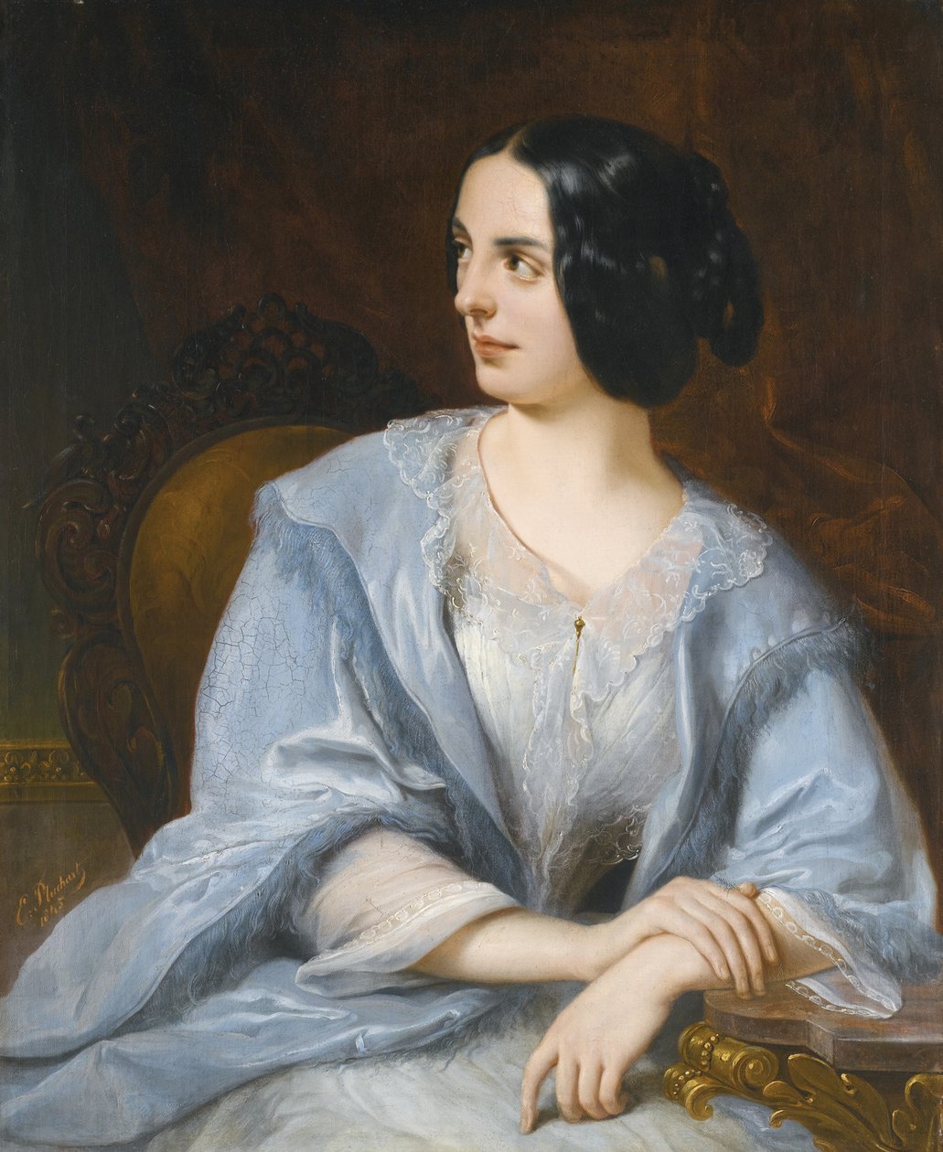 Portrait of the Actress of the Imperial Theatre Vera Samoylova by Eugéne Pluchart