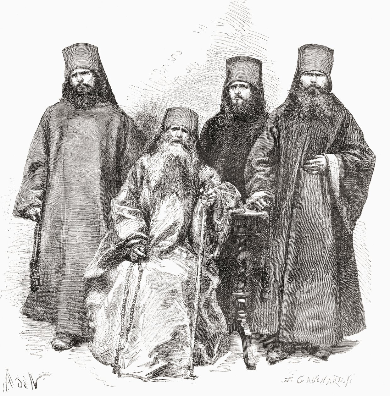 Filaret Drozdov and his three sons, from 