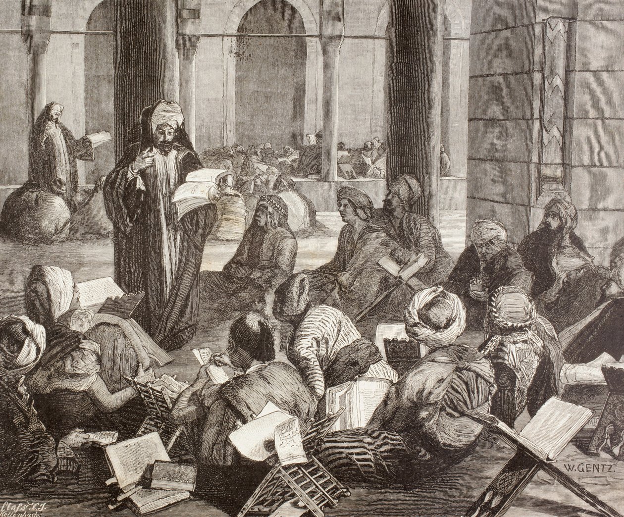 Professor lecturing at the Al-Azhar University, Cairo, in the 19th ...