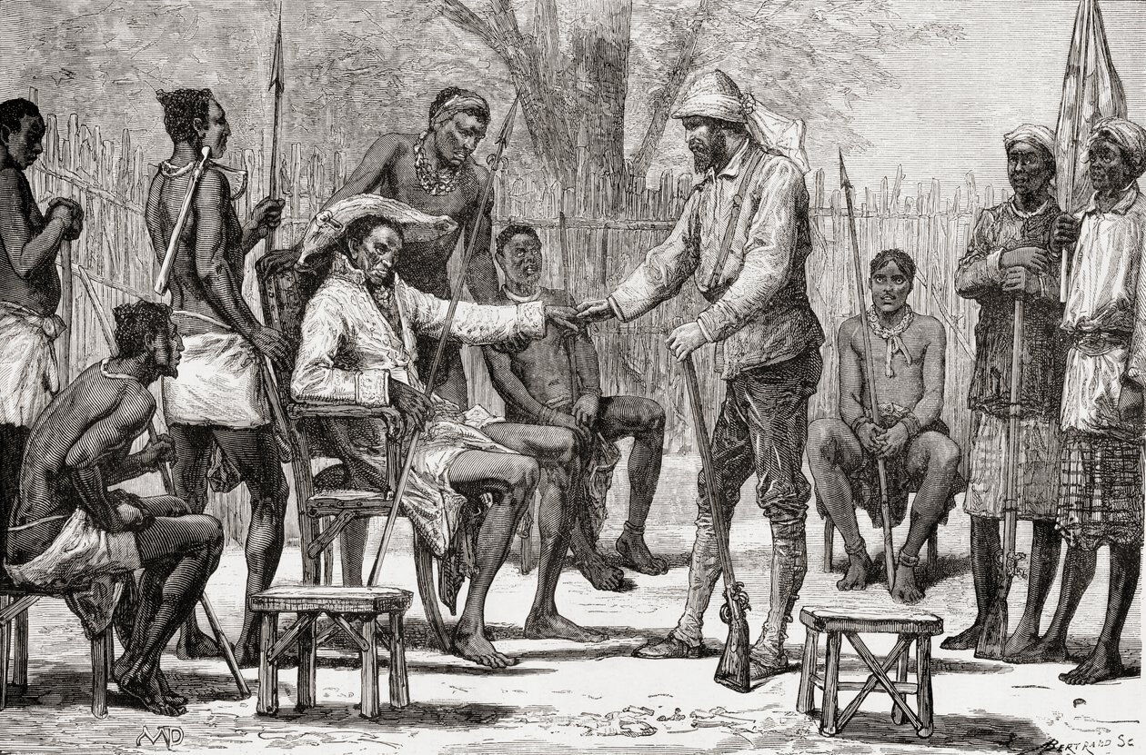 Verney Lovett Cameron Visiting King Konngo, 1878 by European School