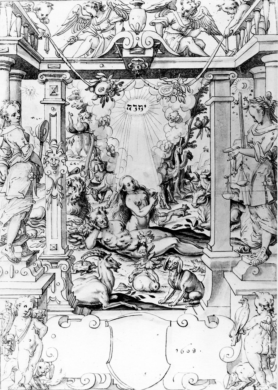 Adam and Eve, 1609 by European School