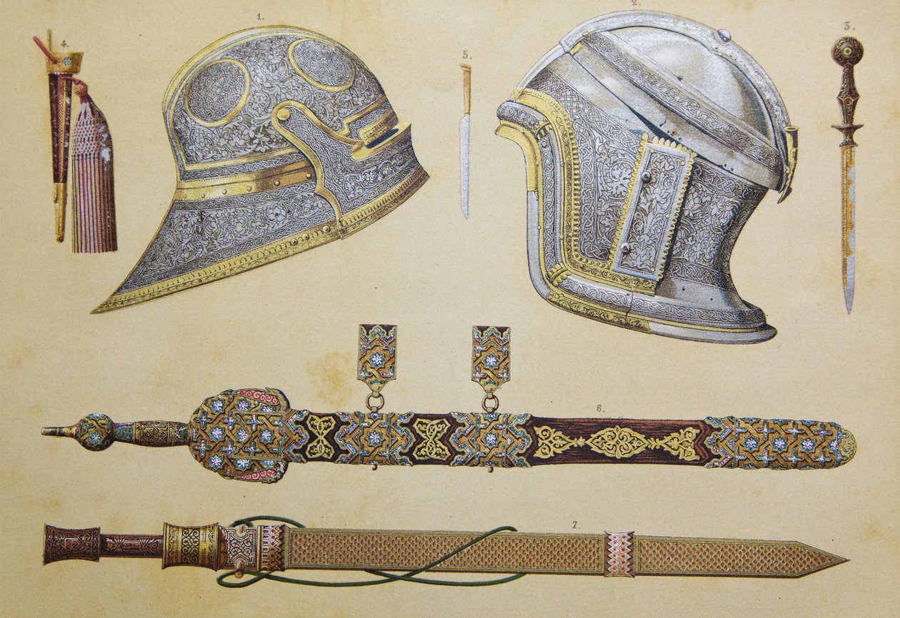 Arms which belonged to Boabdil, last Moorish king of Granada by European School