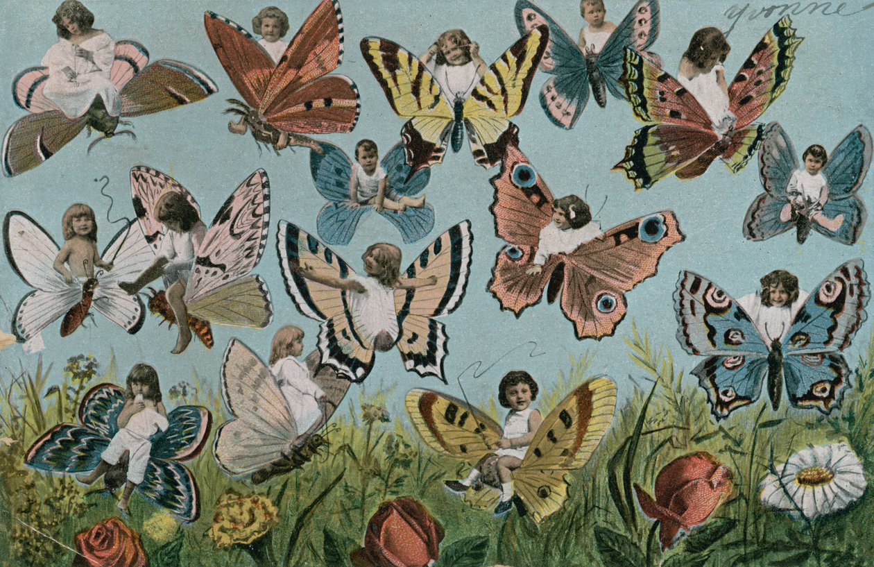 Children as Butterflies by European School