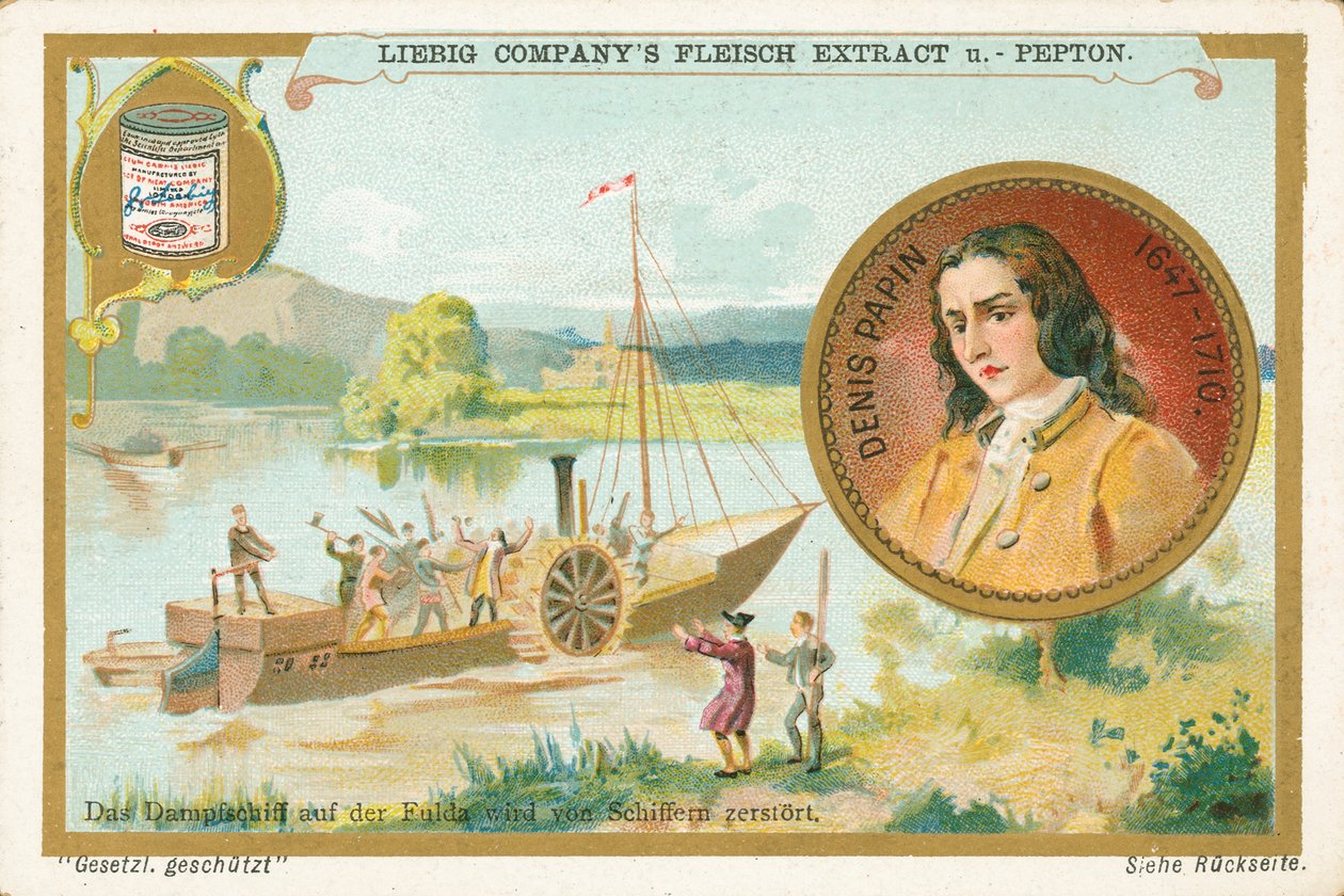 Denis Papin, Liebig Card, Early 20th Century by European School