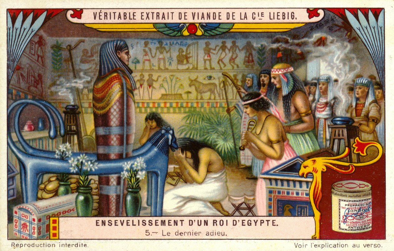 Final Farewell to a Dead Egyptian Pharaoh in His Tomb by European School