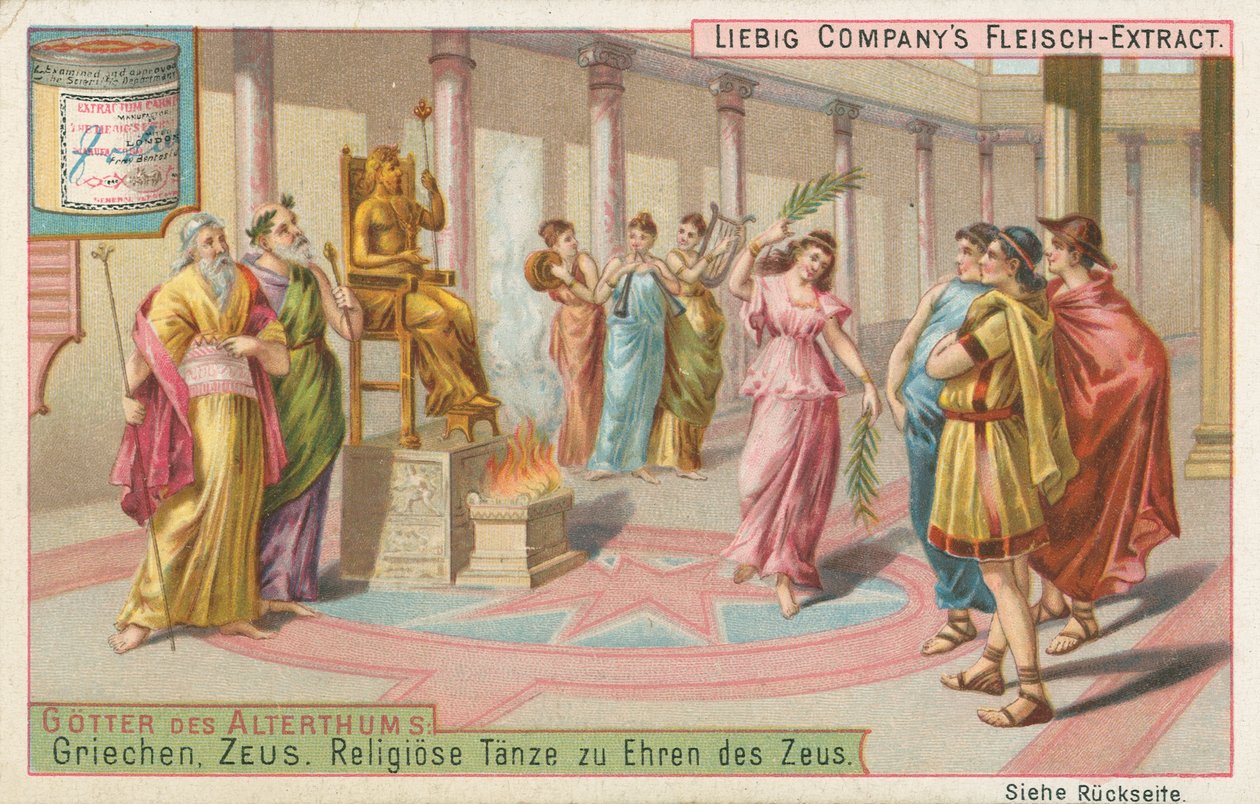 Greece, Zeus, Liebig Card, Early 20th Century by European School