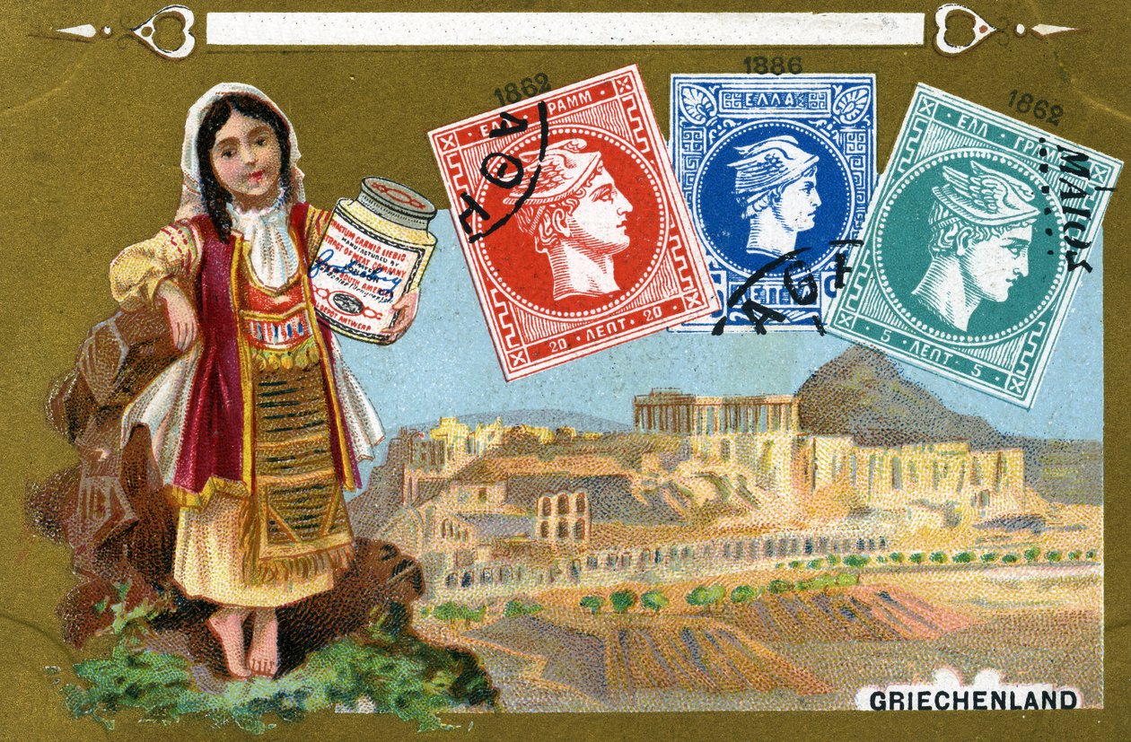 Greek Postage Stamps, 1897 by European School
