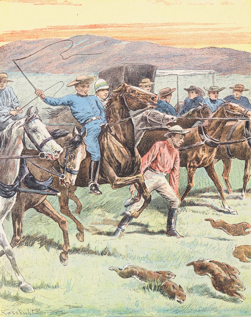 Hunting Rabbits in Australia by European School