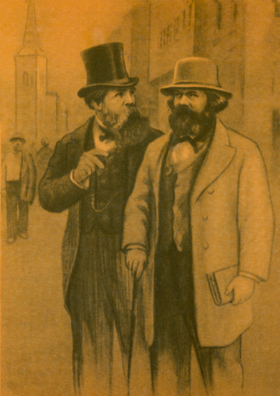 Karl Marx and Friedrich Engels, German Communist Philosophers and Economists by European School