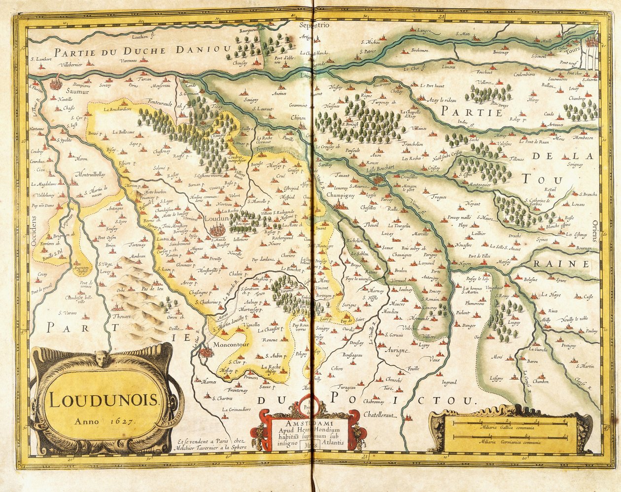 Map of Loudunois in 1627, 1631 by European School
