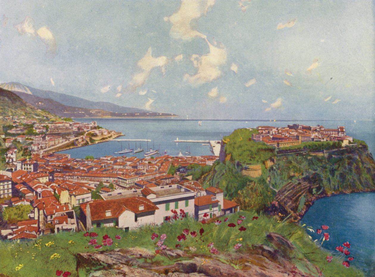 Monaco, The Rock and General View by European School