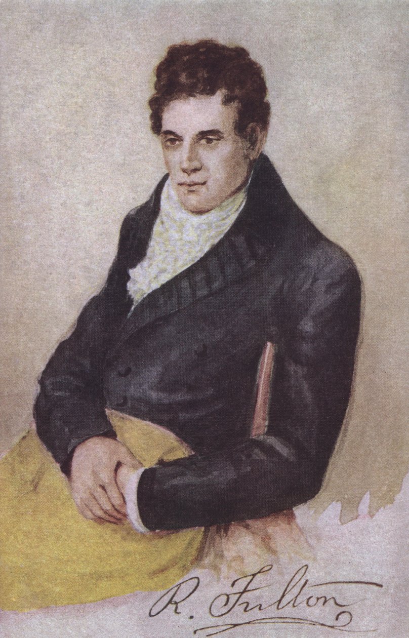 Robert Fulton, American engineer, inventor and steamboat pioneer by European School