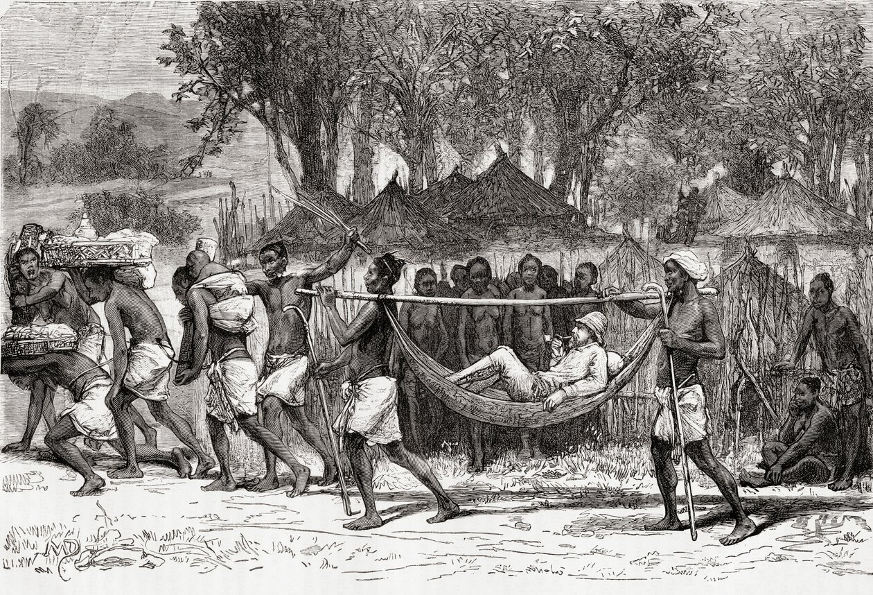 Verney Lovett Cameron Arriving at the Village of Oulonnda, Africa by European School