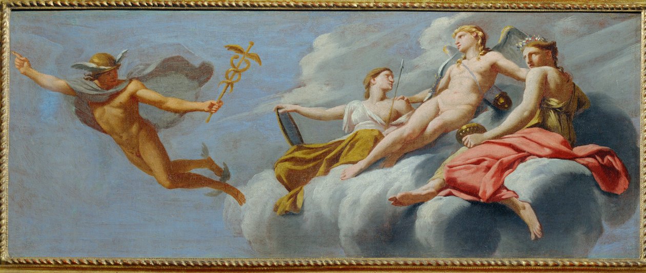 Amor orders Mercury to proclaim his power to all the world by Eustache (studio of) Le Sueur