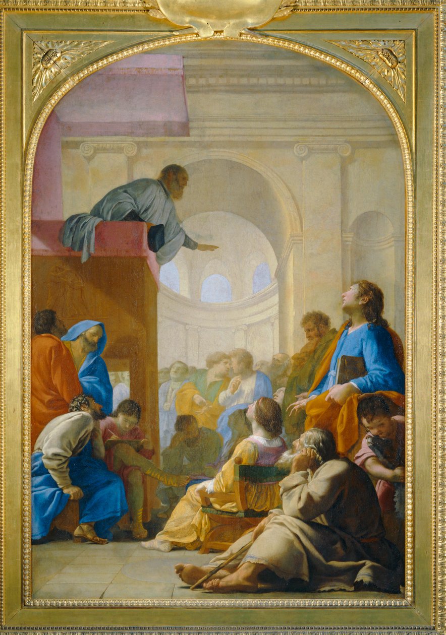 Saint Bruno Attending the Sermon of Raymond Diocrès by Eustache (studio of) Le Sueur