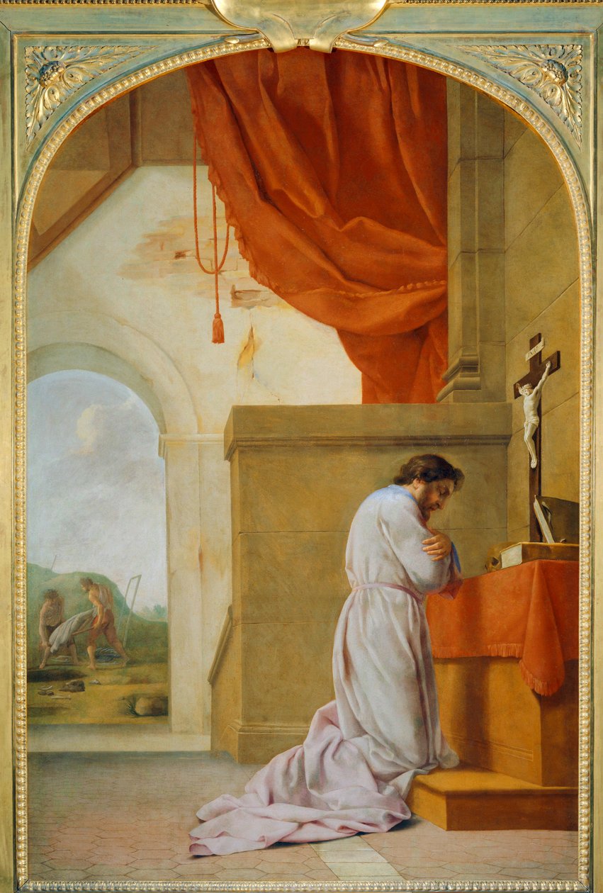 Saint Bruno in Prayer by Eustache (studio of) Le Sueur