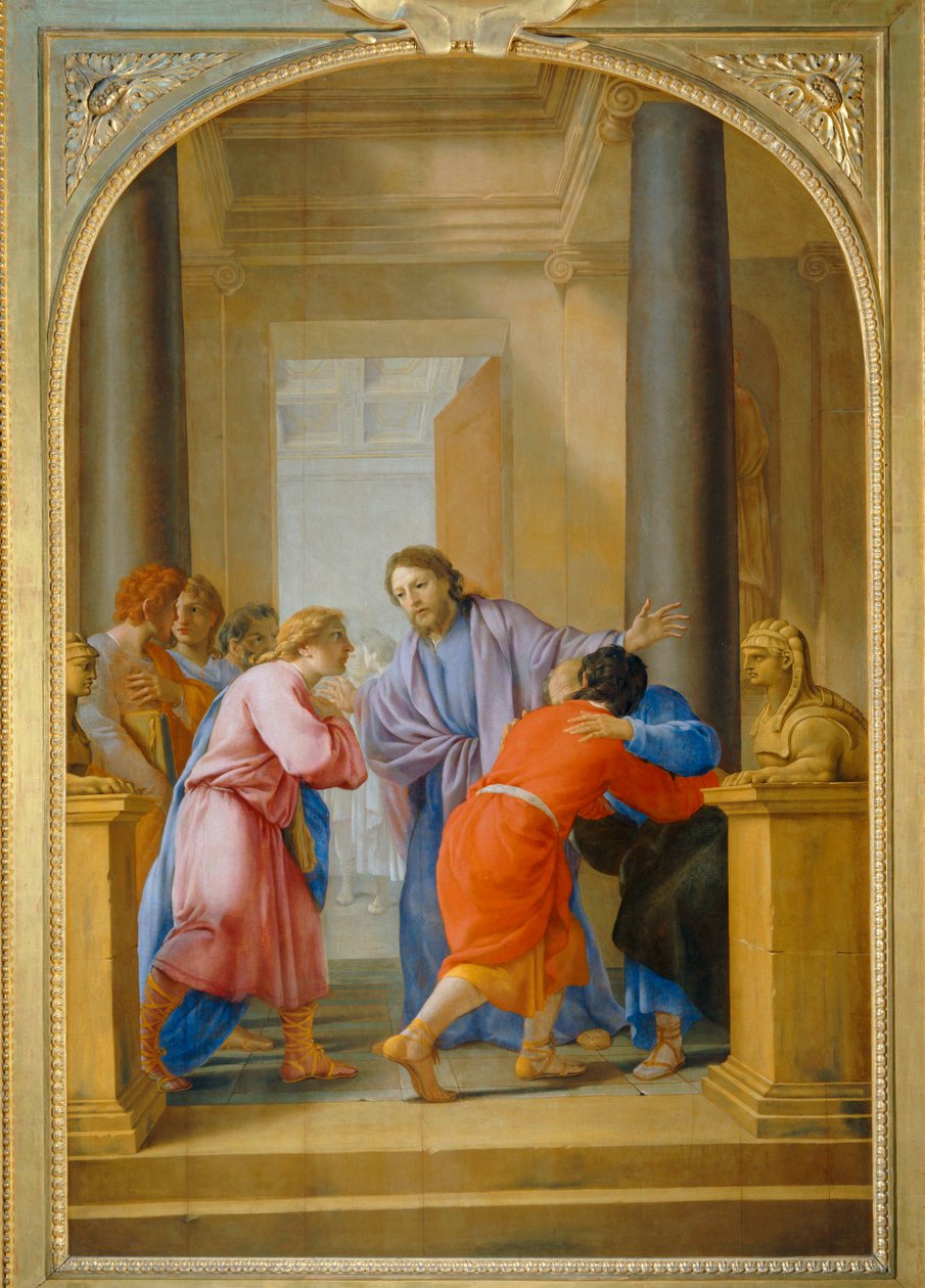 Saint Bruno calling upon his disciples and his friends to abandon the world by Eustache (studio of) Le Sueur