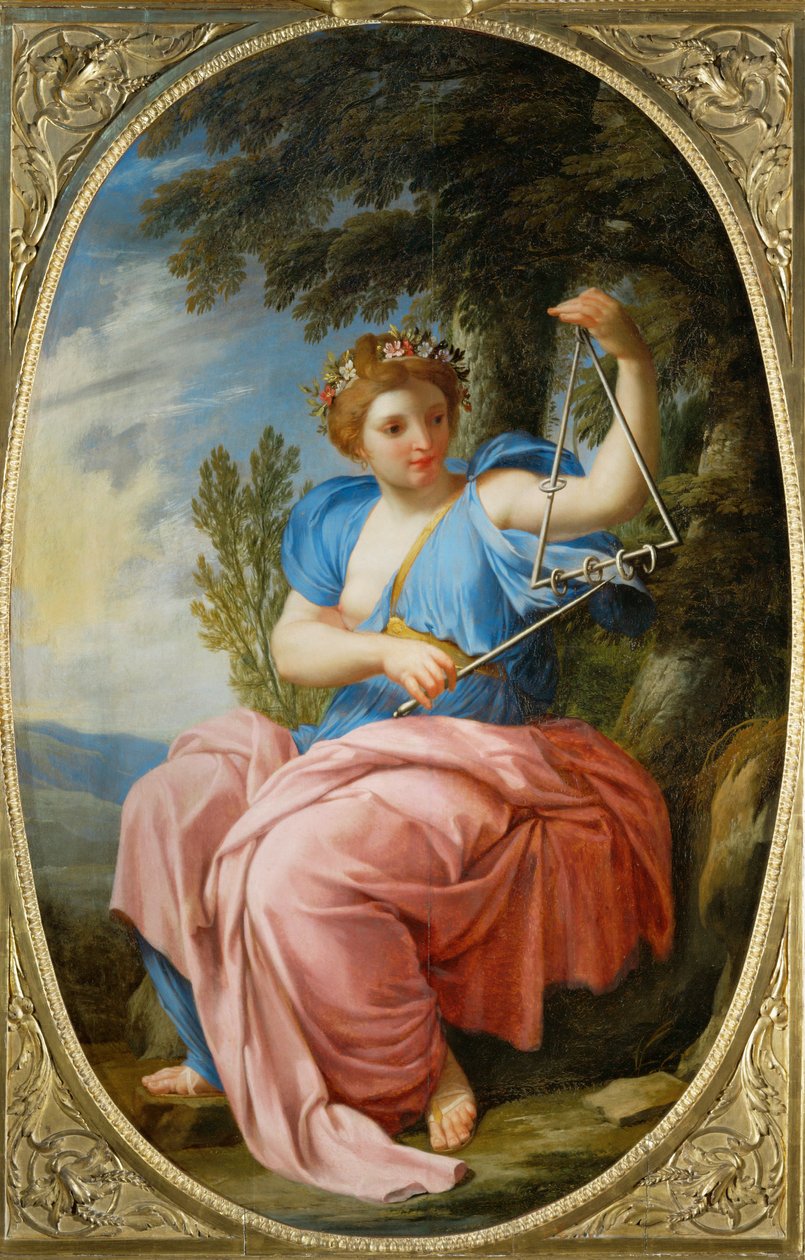 The Muse Terpsichore, from the Chambre des Muses, Louvre, Paris by Eustache (studio of) Le Sueur