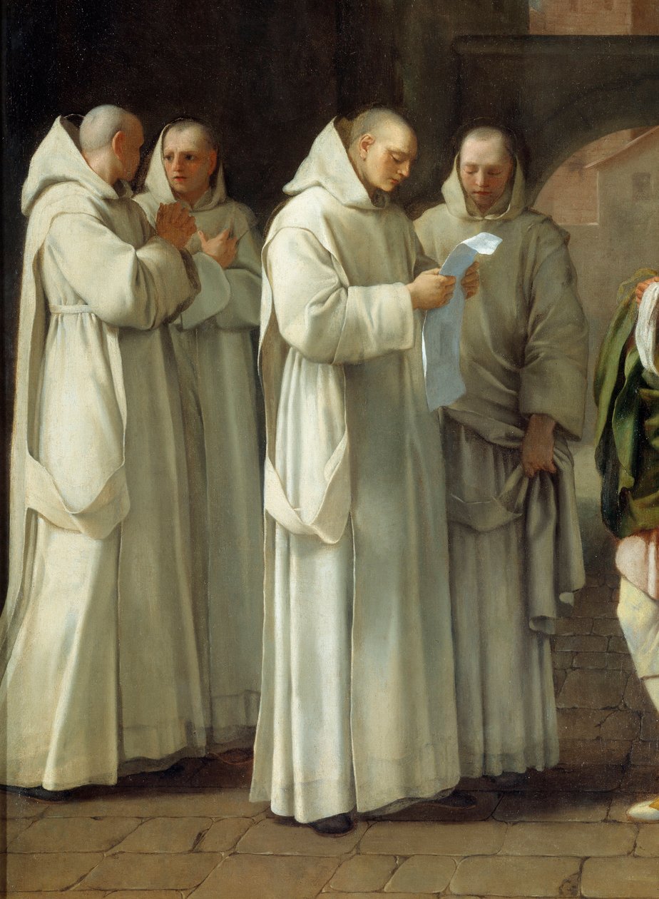 Saint Bruno Receives a Message from Pope Urban II (detail) by Eustache Le Sueur