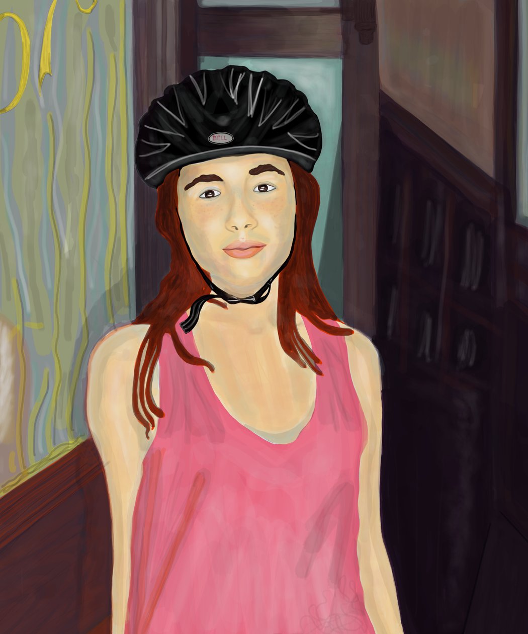 Ava in Bike Helmet, Brooklyn by Evan Sklar