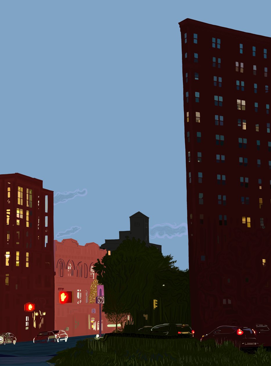 Grand Army Plaza At Dusk, c.2020-24 by Evan Sklar