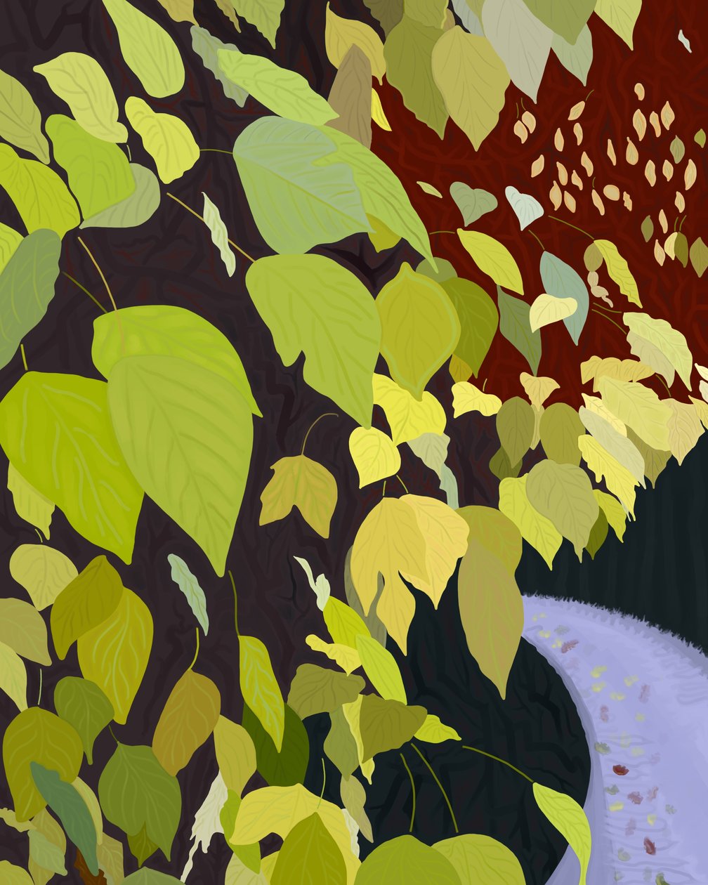Green Leaves and Path by Evan Sklar
