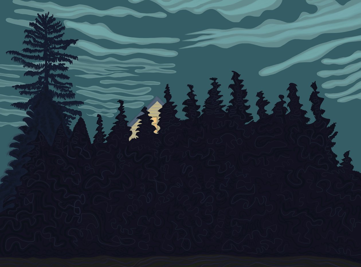 House and Hedgerow by Evan Sklar