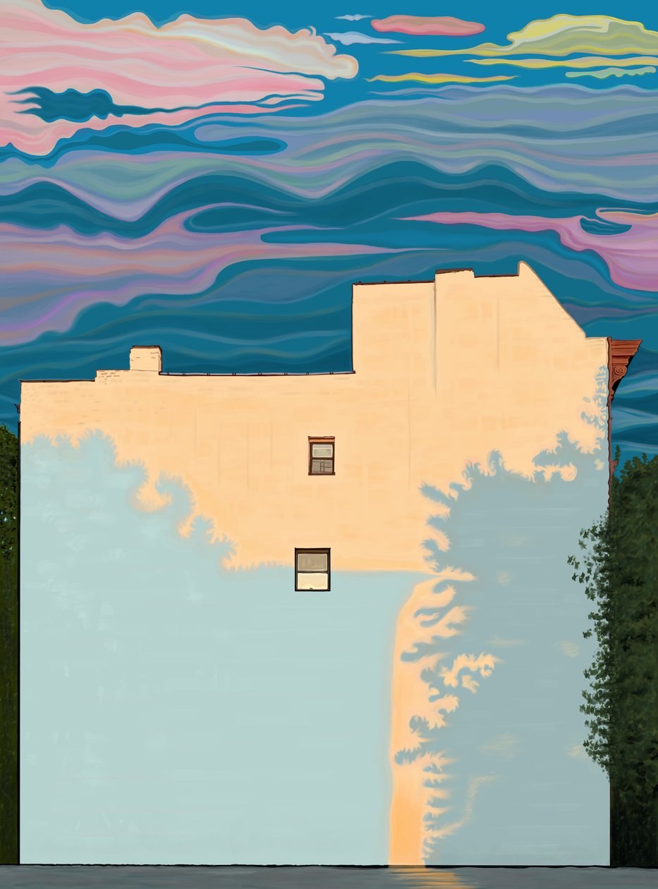 House and Shadows of Trees by Evan Sklar