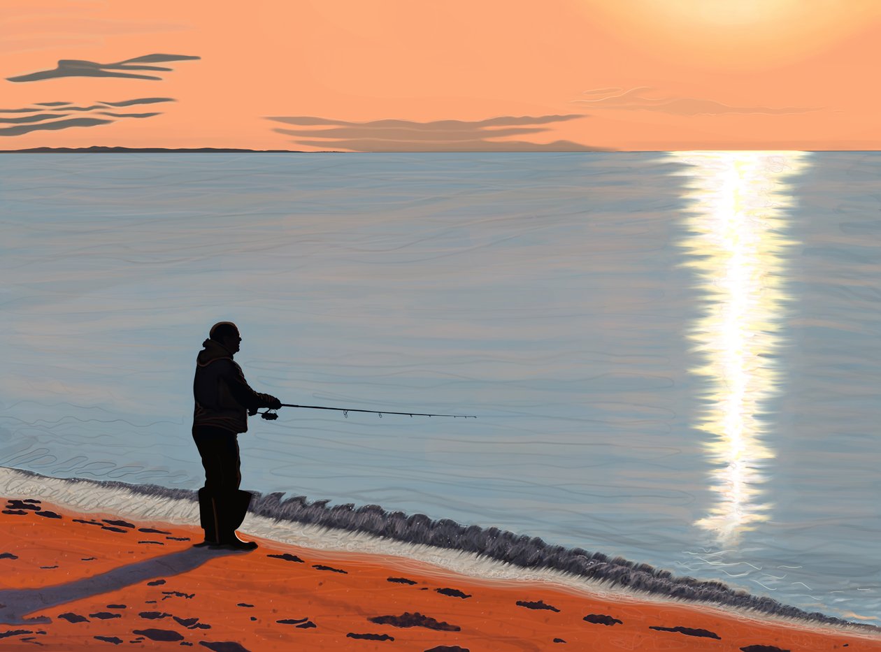 Man Fishing, Brooklyn by Evan Sklar