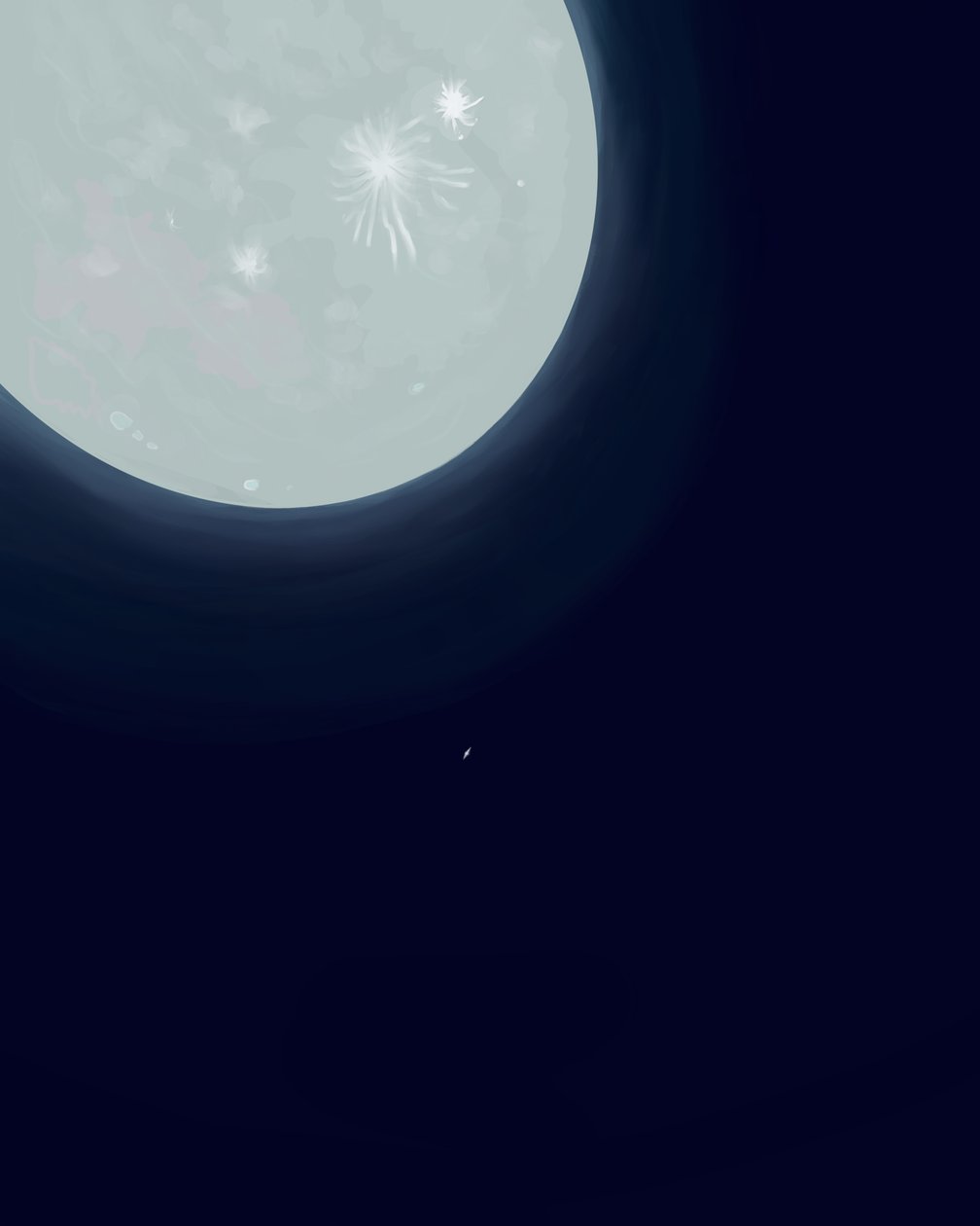 Moon and Saturn, c.2020-24 by Evan Sklar
