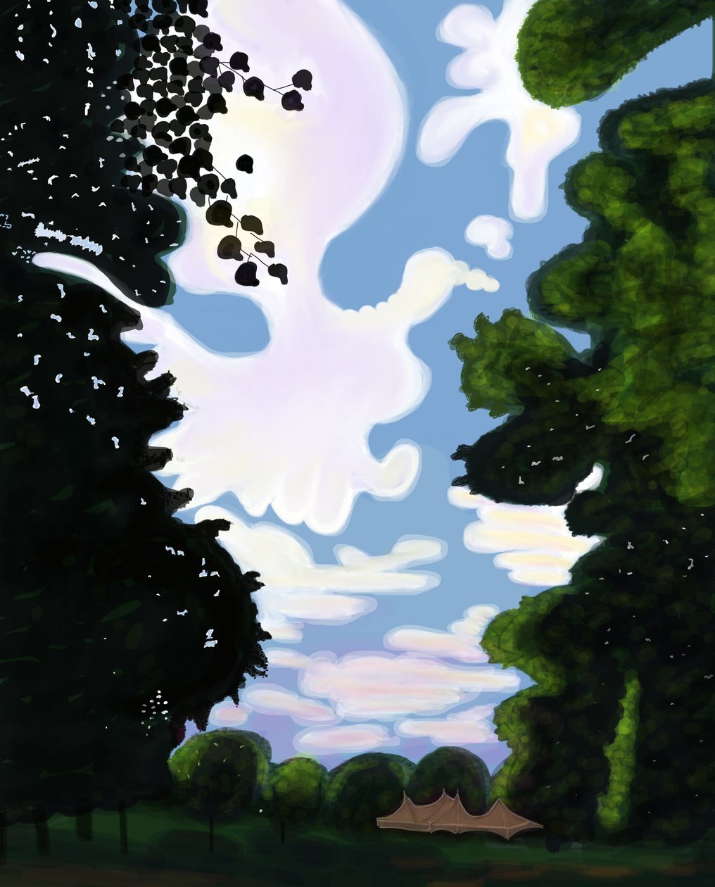Tent and Sky, Prospect Park by Evan Sklar