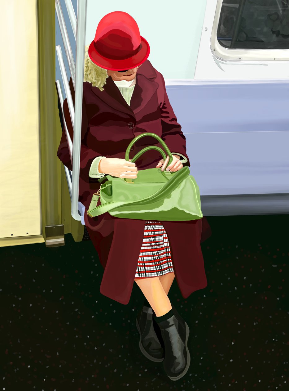 Woman On Subway by Evan Sklar