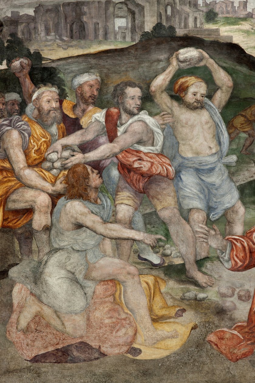 The Stoning of St. Stephen Fresco, c.1550 by Evangelista Luini