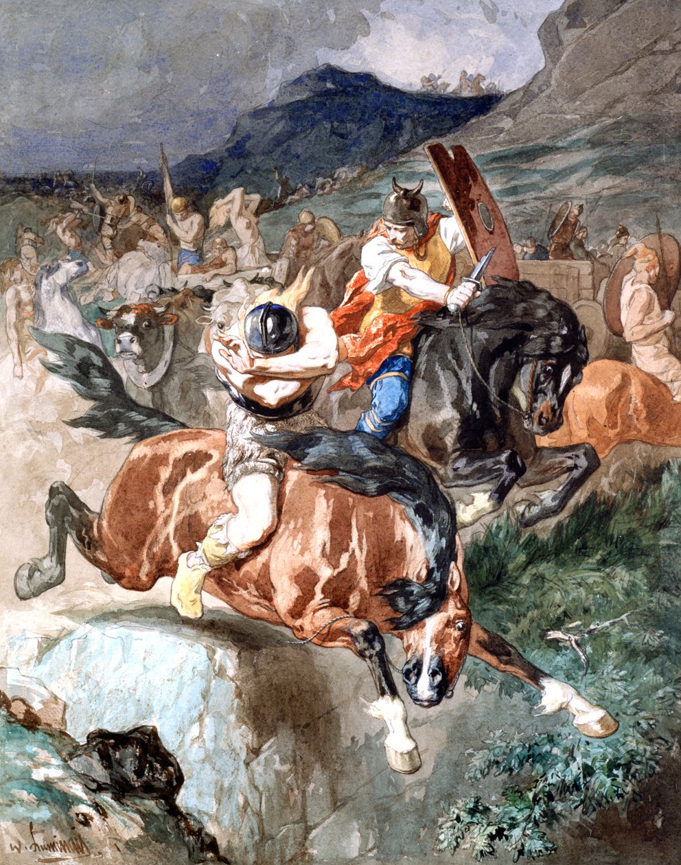 Fight of the Riders, c1842-1896 by Evariste Vital Luminais