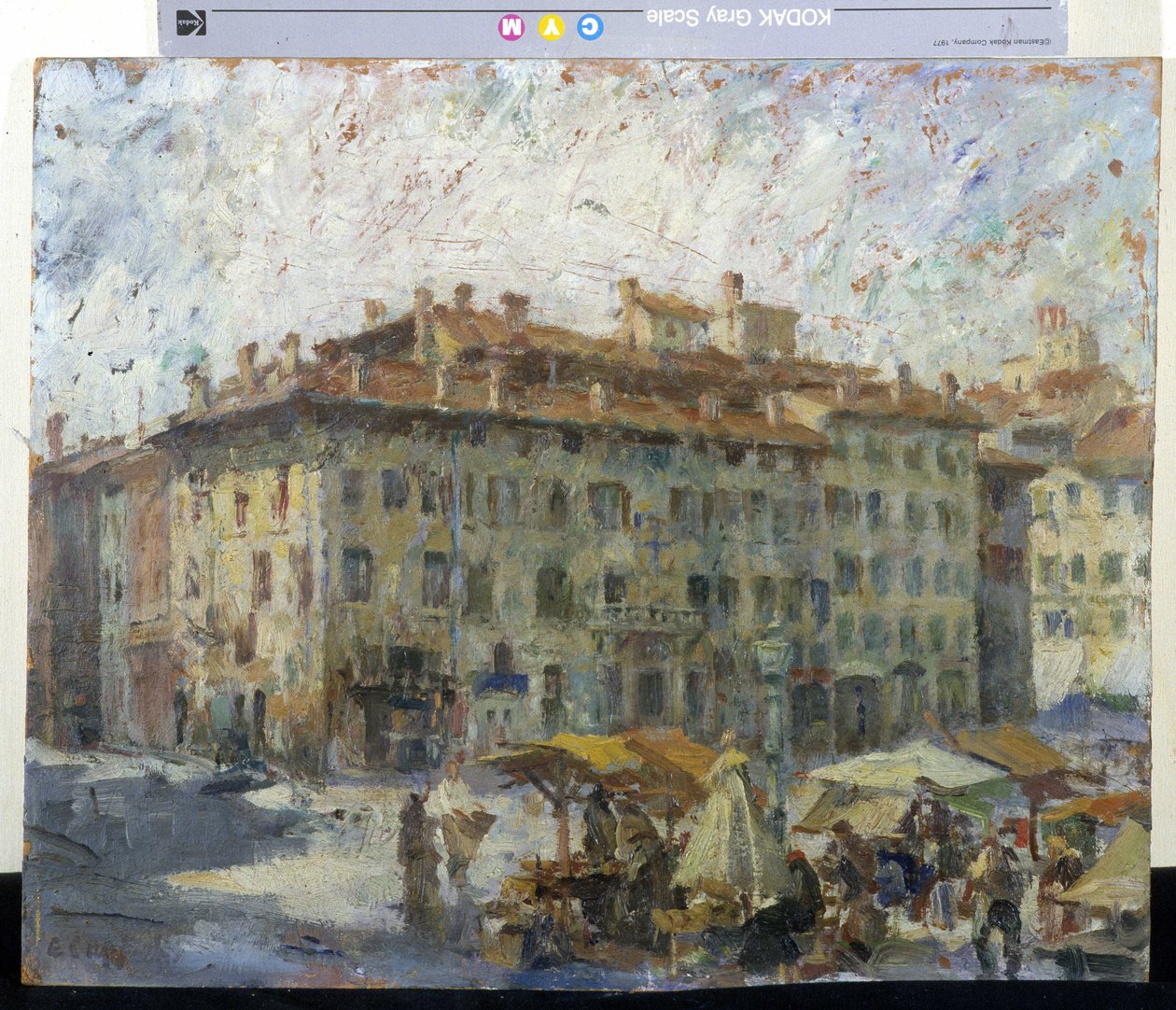 Market on Piazza Grande in Modena by Evaristo Cappelli