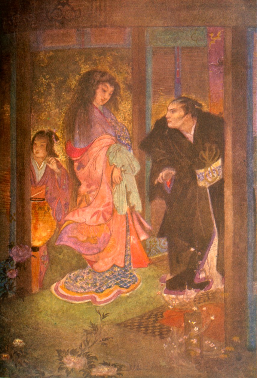Shinzaburo recognized Tsuyu and her maid Yone, 1912 by Evelyn Paul