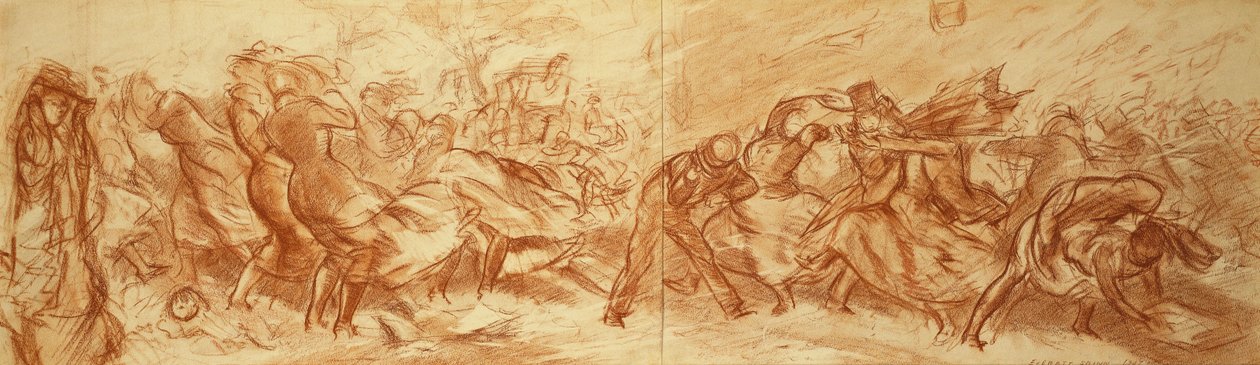 Windswept Street, New York, c.1907 by Everett Shinn