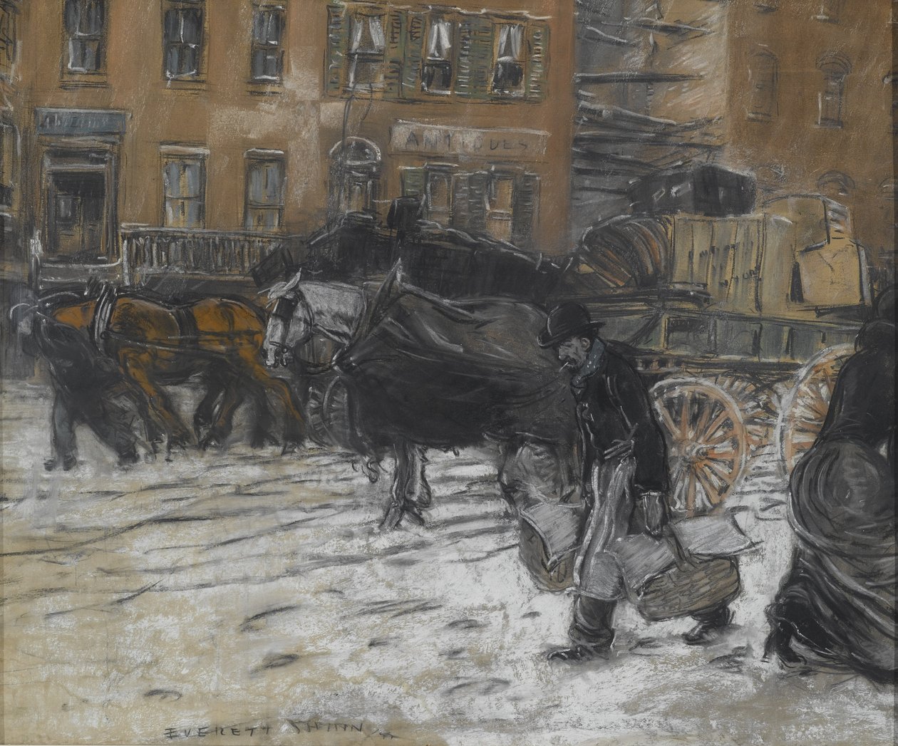 Winter on 21st Street, New York by Everett Shinn
