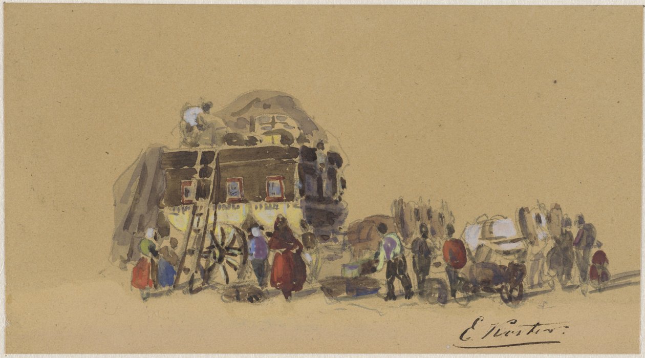 Loading a Travel Carriage by Everhardus Koster