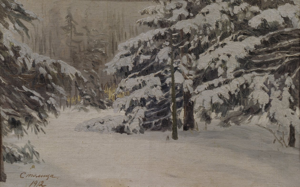 Winter on the islands of Saint Petersburg, 1912 by Evgeni Ivanovich Stolitsa